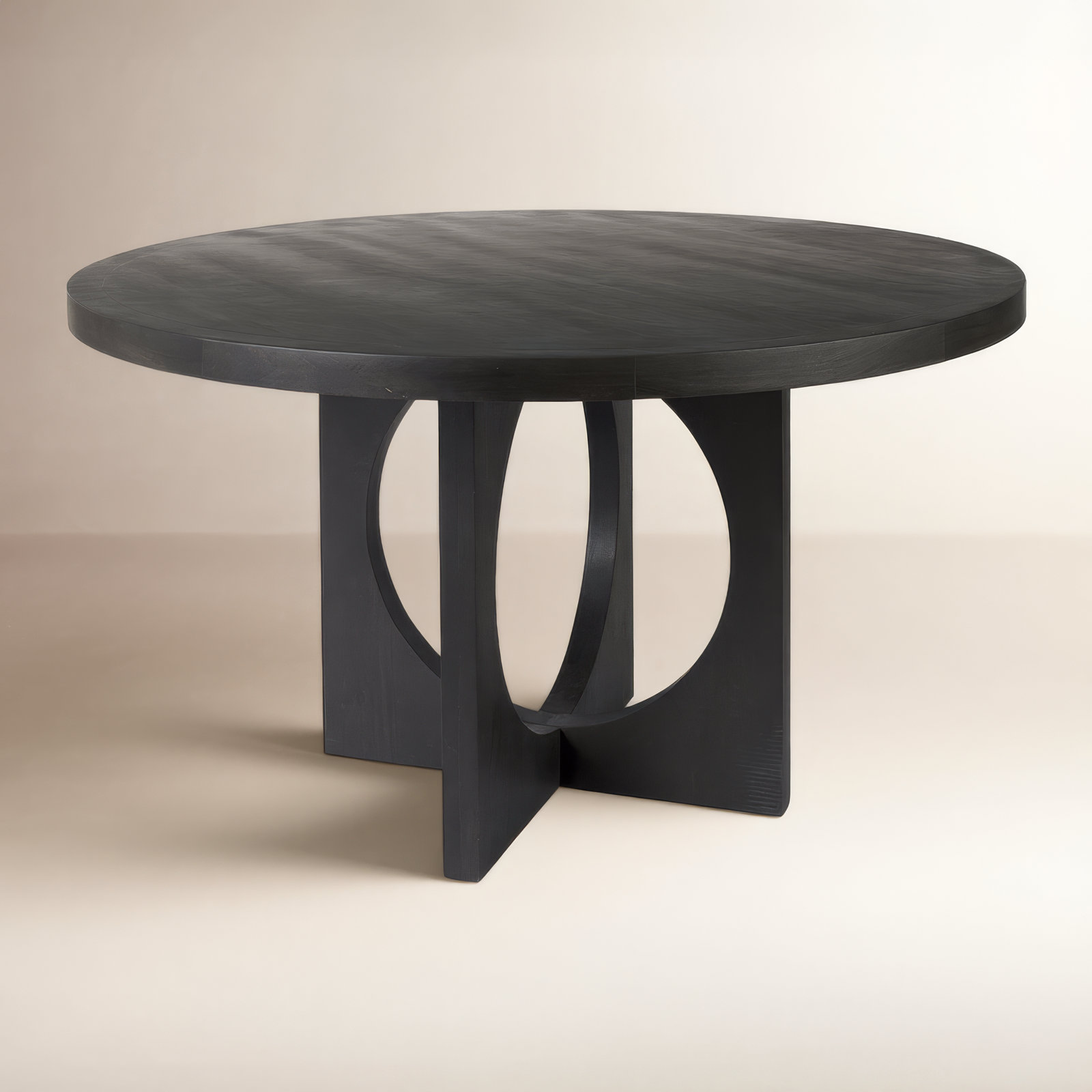 54'' Round Dining Table, Black
