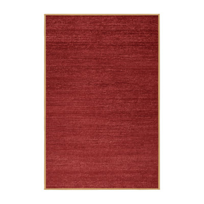 Machine Washable Solid Brown Area Rug