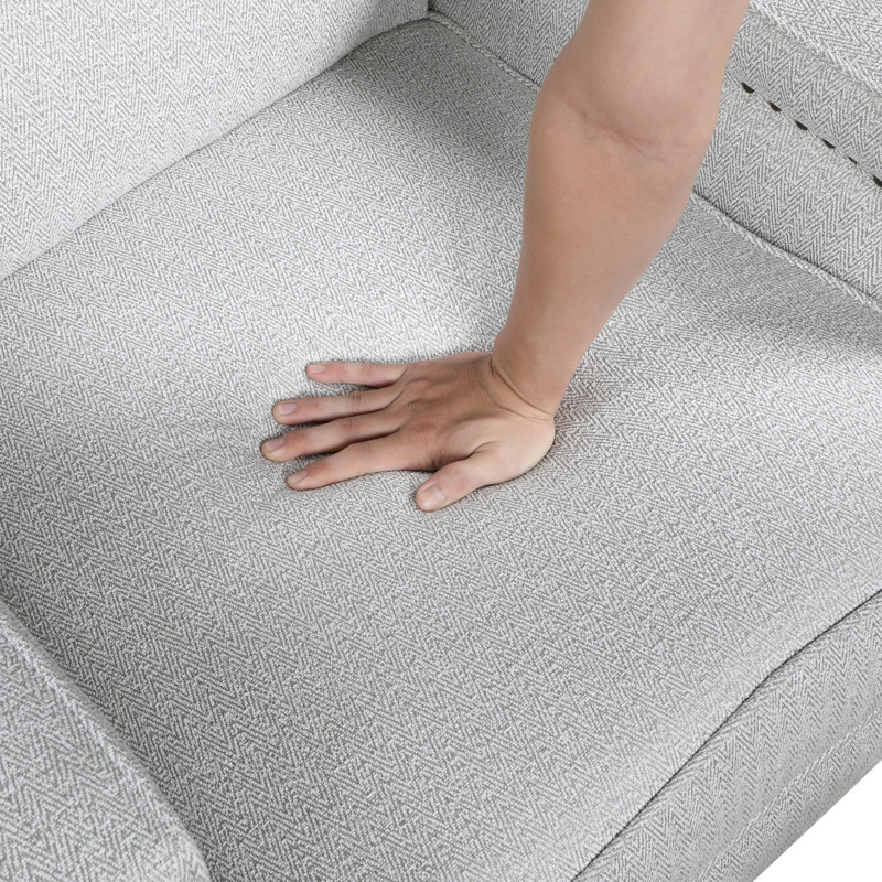 Chaise inclinable à dossier poussoir avec style transitionnel, revêtement en chenille grise et rembourrage en mousse confortable pour les salons modernes