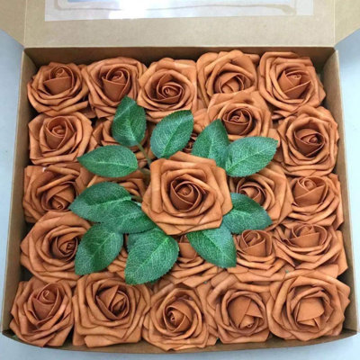 25 pièces de fleurs artificielles en mousse Real Touch avec tige - Décorations pour Noël, bouquets de mariage et centres de table, décorations de Noël idéales, décoration intérieure et décoration de chambre