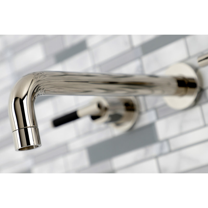 Kingston Brass Kaiser Two-Handle 3-Hole Wall Mount Roman Tub Faucet, Polished Nickel