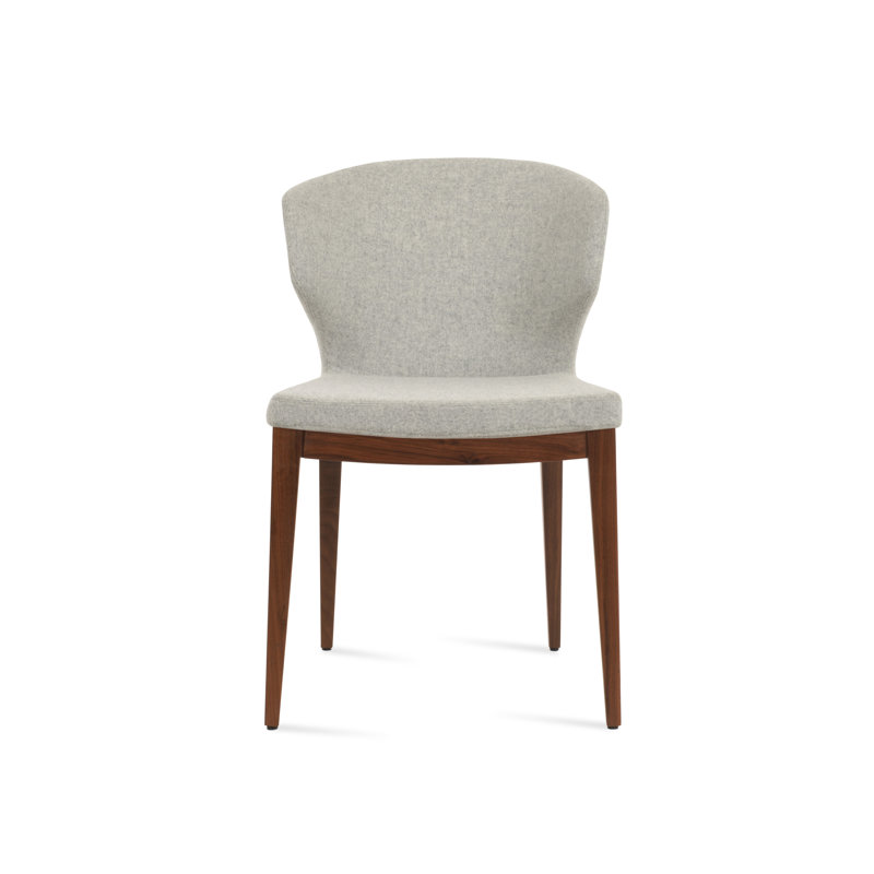 Amed Plus Wood Chair, American Walnut, Silver Wool
