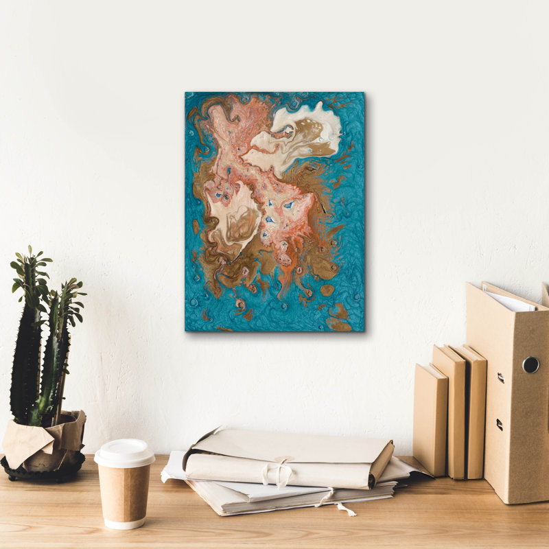«Reef 2» par Alicia Ludwig, art mural sur toile, H 16 po x l 12 po x P 0,75 po