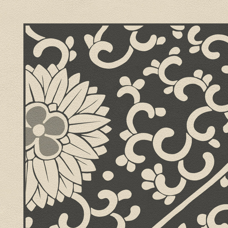 Hawarden Vinyl Floral Indoor Rug, Runner 2'6" x 8'