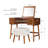 Headley Mid Century Modern 2 Drawer Flip Top Vanity Set