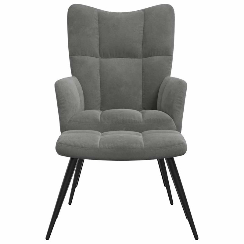 Fauteuil rembourré Khay, Polyester gris foncé