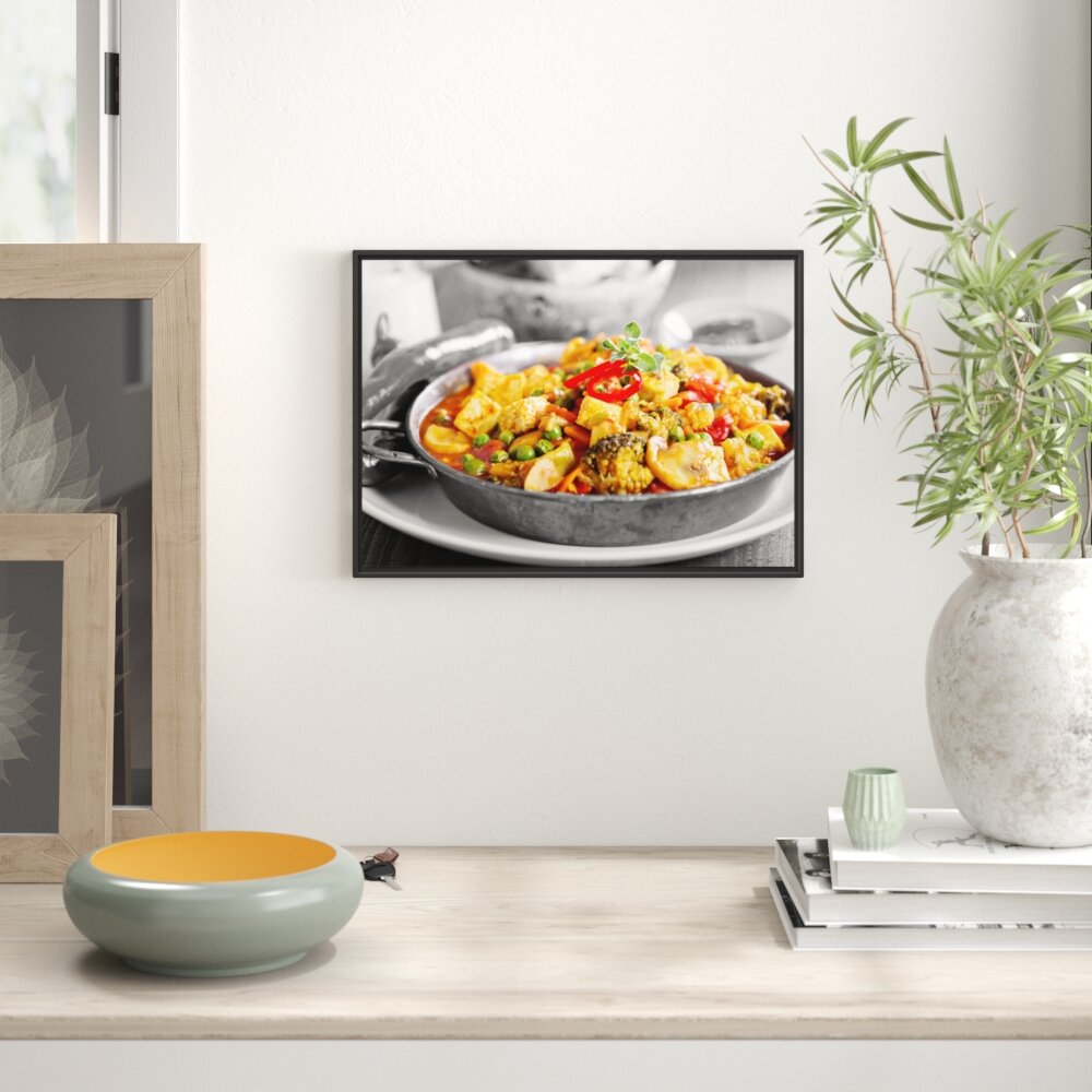 Gerahmtes Wandbild Appetitliche Fleischpfanne