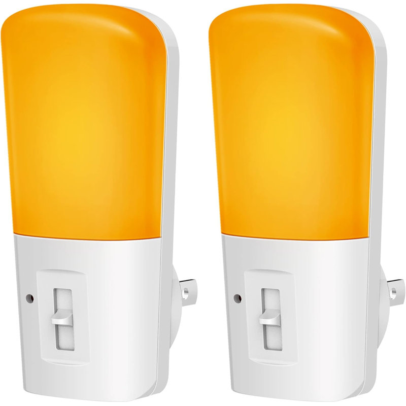 Amber Night Light 2Pack Plug Night Light, Jaune