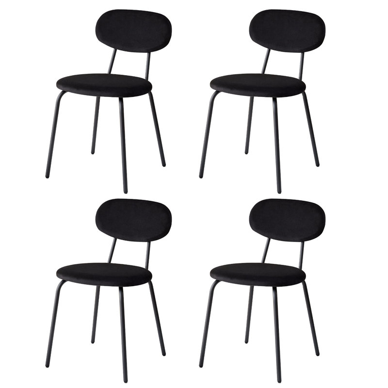Cotton Blend Upholstered Metal Stacking Accent, Black
