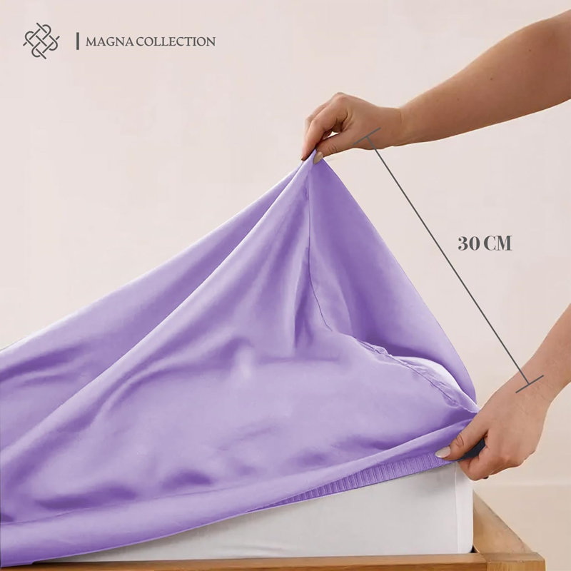Machine Woven Fitted Sheet, Super King, Lavender