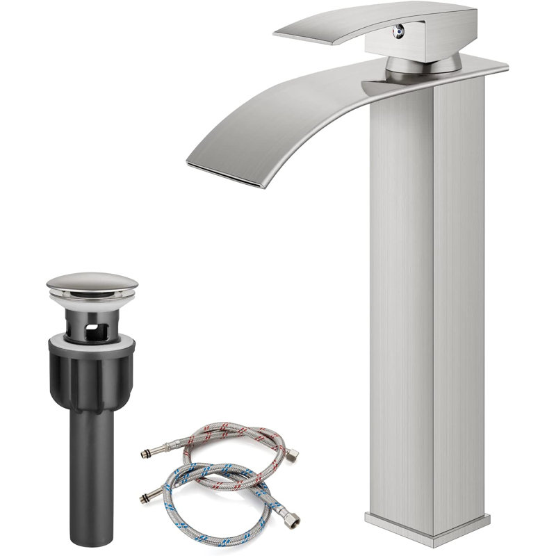 Brushed Nickel Single Handle High Arc Bathroom Faucet