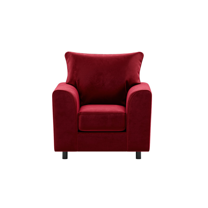 Awn Velvet Armchair, Red