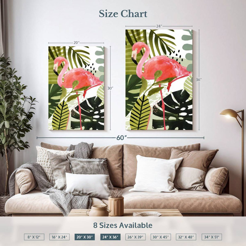 Brampt Flamingo Forest I, 36" H x 24" W