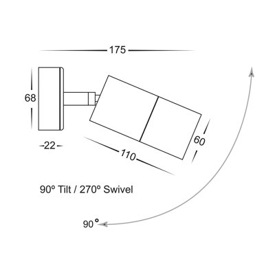 Eden 6cm H Outdoor Armed Sconce