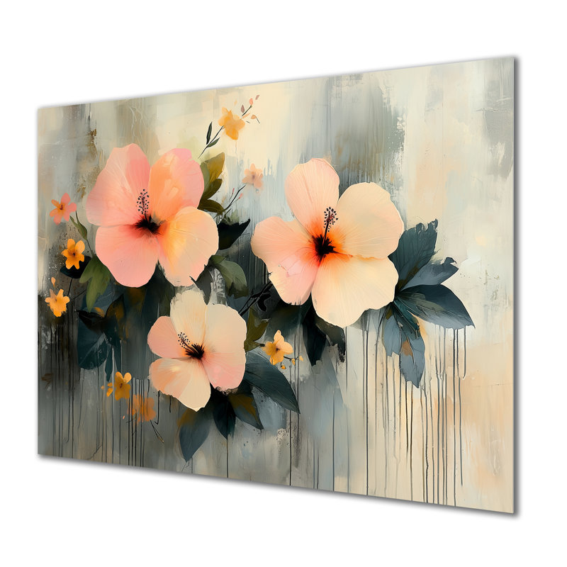 Minimalisme, Hibiscus Spring Symphony - Hibiscus, impression sur métal, H 12 po x l 20 po