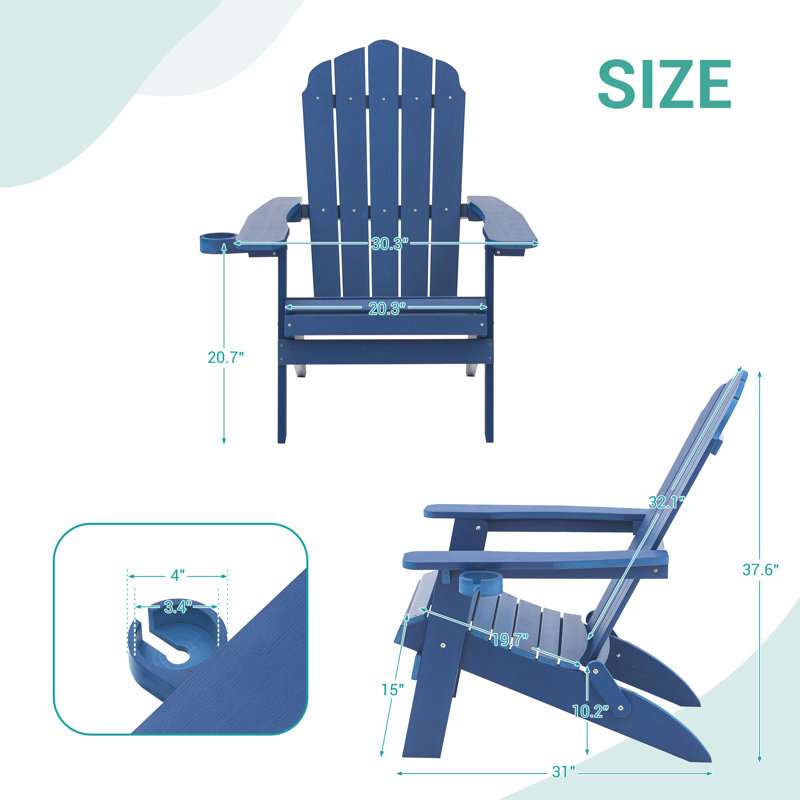 Adirondack pliable et résistant aux intempéries, Bleu marine