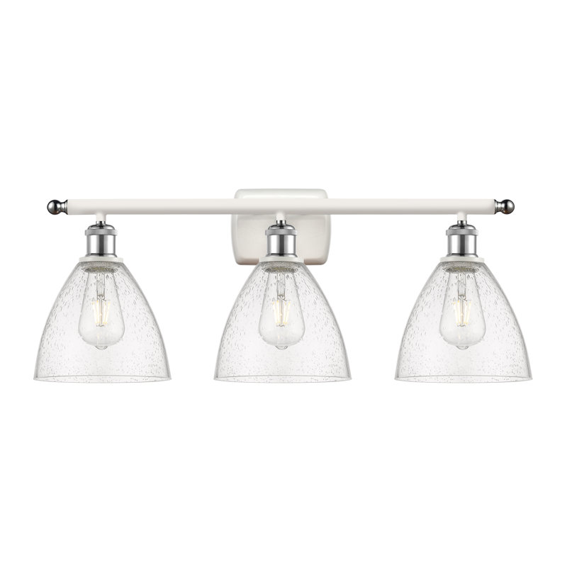 Éclairage pour meuble-lavabo 3 lumières Shauna, Incandescente, Blanc / chrome poli