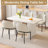 55.11" Modern Cream White Dining Table Set With 6 Chairs For Kitchen, Bar, Living Room-1663940019-1660943062