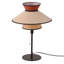 Vintage French Mid-century Walnut Fabric Table Lamp With Pull Chain Switch – Retro Bedside Or Desk Light