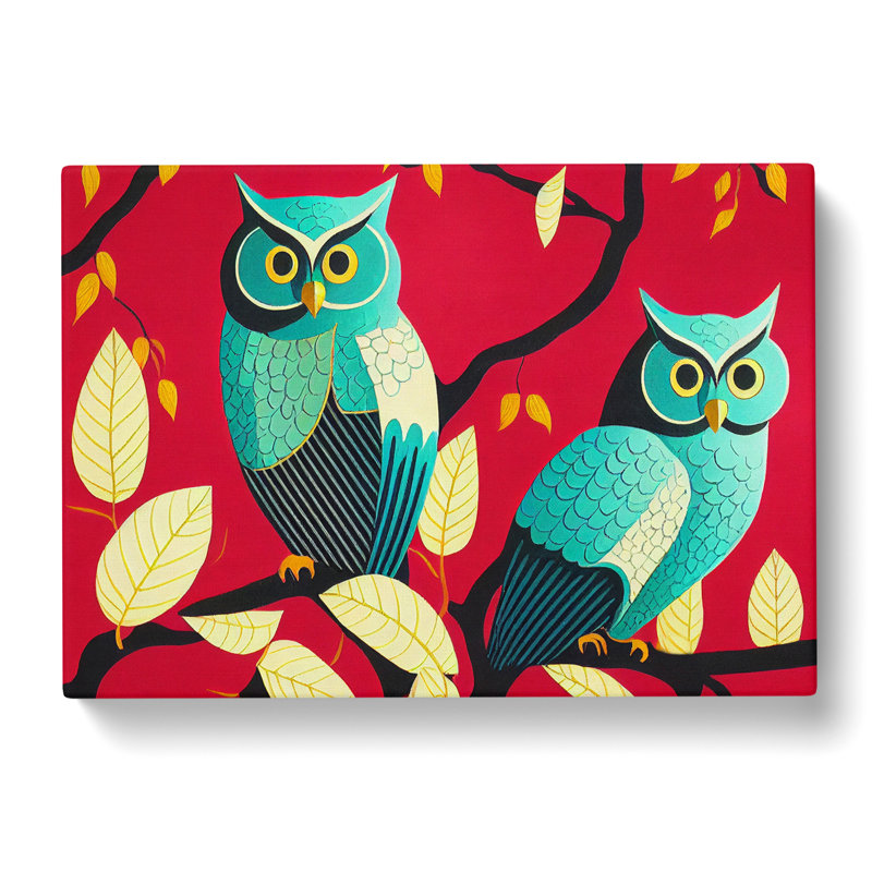 Deco Owls - Wrapped Canvas