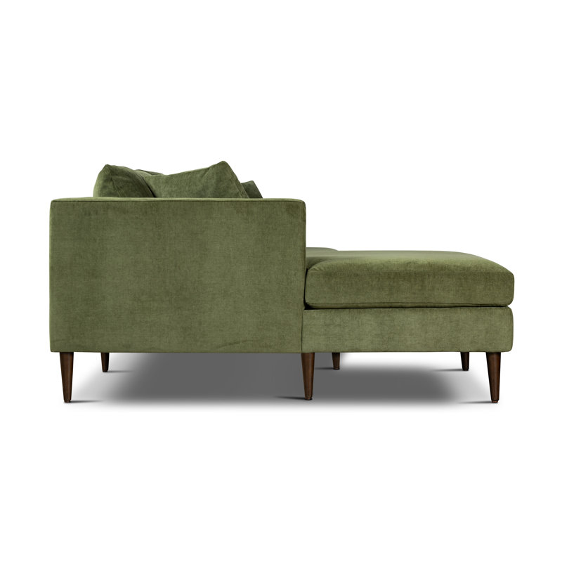 Tilica Velvet Sofa Sectional with Extra-Wide Chaise, Left Hand Facing