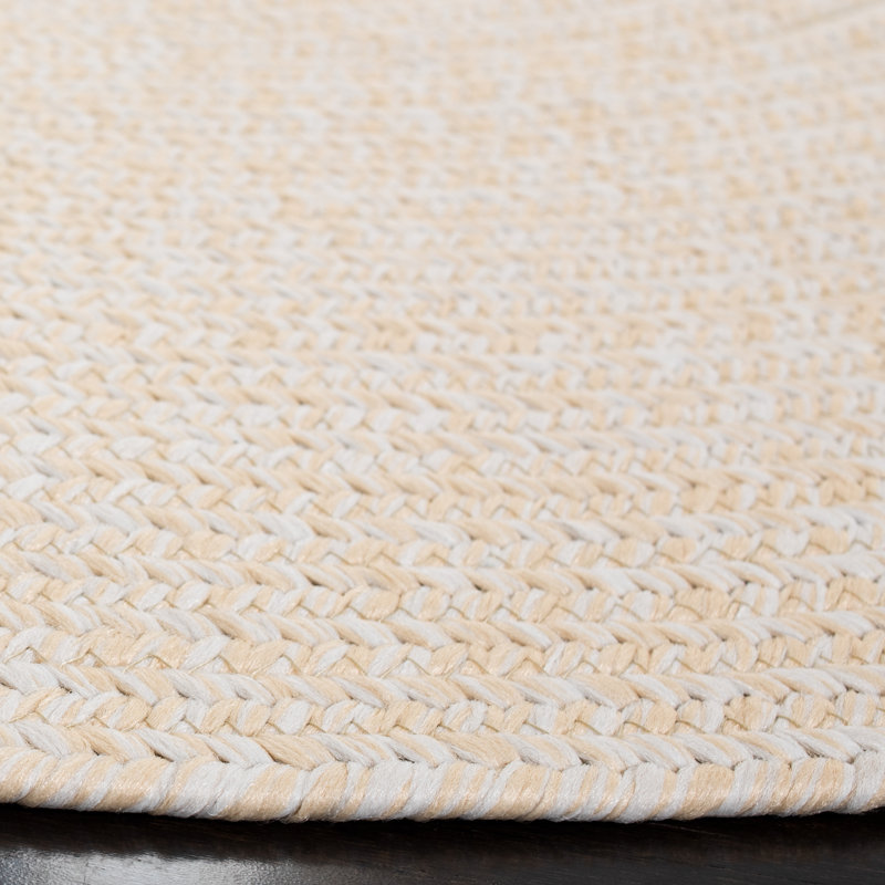 Morton Handmade Flatweave Polypropylene Area Indoor/Outdoor Area Rug in Ivory, Round 5'