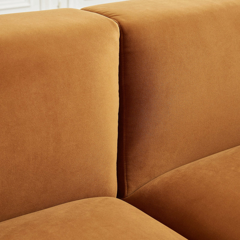 Canapé modulaire en velours pour salon, Orienté à gauche (vu de face)