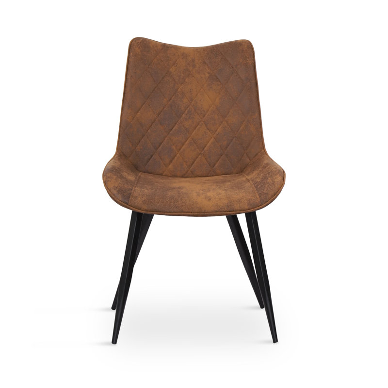 Aidy Faux Leather Upholstered Dining Chair, Suede Brown