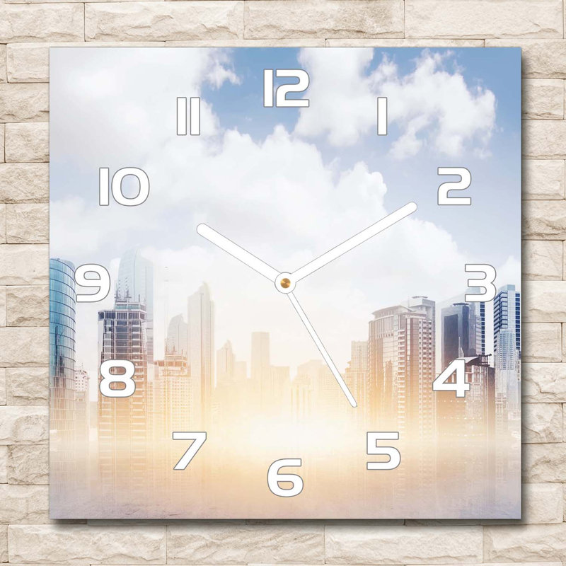 Haşim Glass Wall Clock, White