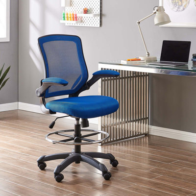 Chaise de dessinateur - chaise pour bureau de réception avec accoudoirs rabattables Veer Modway