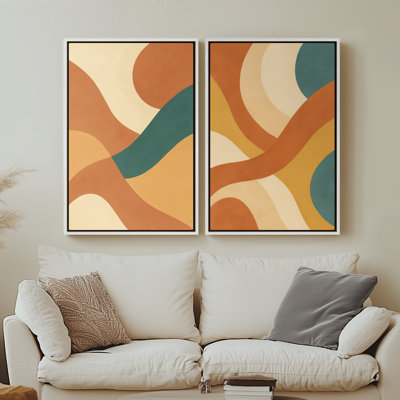 Art mural encadré sur toile, rétro muraux abstraits pour chambre à coucher