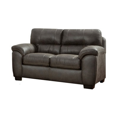 Tirana Contemporary Fabric Pillow-Top Arm Loveseat, Sequoia Ash