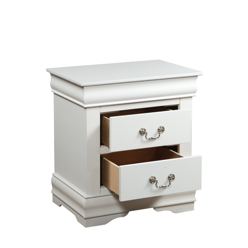 Table de chevet blanche avec fonctionnement en douceur des tiroirs et chambre à coucher moderne avec détails sophistiqués en blanc: option attrayante