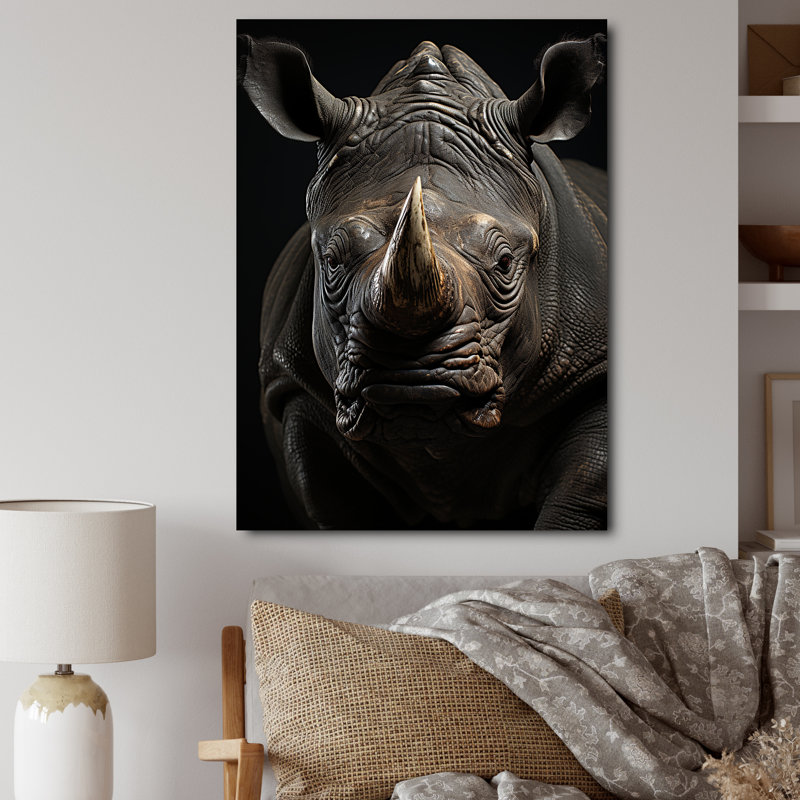 Rhinoceros Majestic Guardian sur toile, H 20 po x l 12 po x P 1 po, Toile tendue