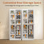 Armoire de cuisine en métal - Porte de rangement en verre de 72 po de hauteur avec 5 tablettes réglables, armoire autoportante blanche pour cuisine / garde-manger / salle de bain / salle de lavage-2123443474