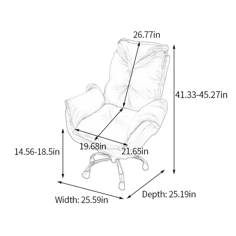 Fauteuil de bureau polyvalent et ergonomique avec fauteuil de direction inclinable avec appui-tête, Kaki