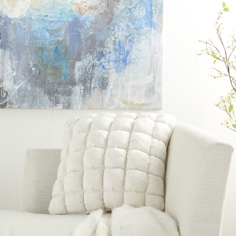  Housse de coussin carré et insert, Ivoire