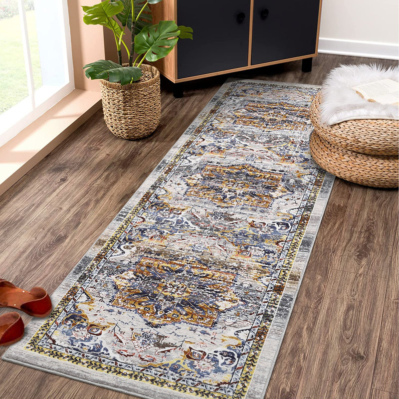 Tapis avec envers antidérapant Wandalene, Tapis de couloir 2 pi x 6 pi