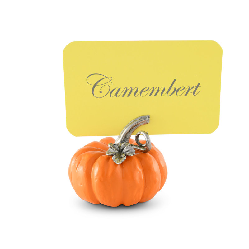 Harvest Renin Pumpkin Place Card Holder