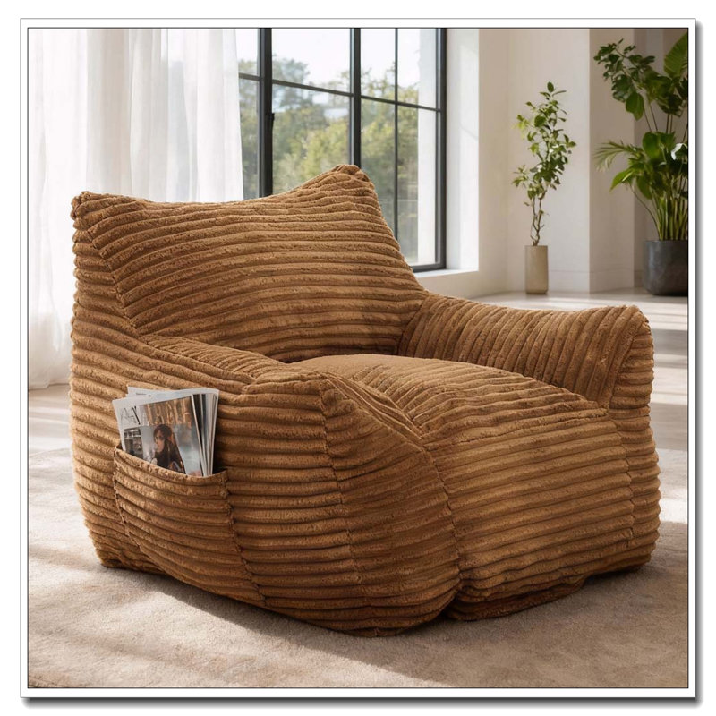 Fauteuil à billes, fauteuil à billes très grand et confortable, Brun