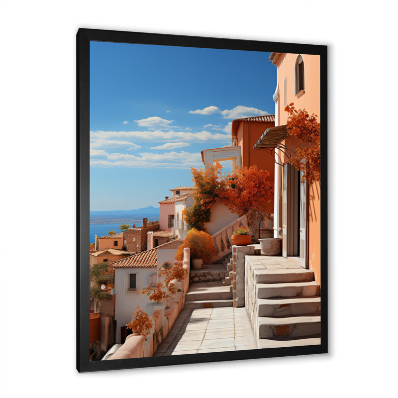 «Italy Terracotta Tones Fontanas VI», reproduction sur toile, H 32 po x l 24 po x P 1 po, Cadre photo noir