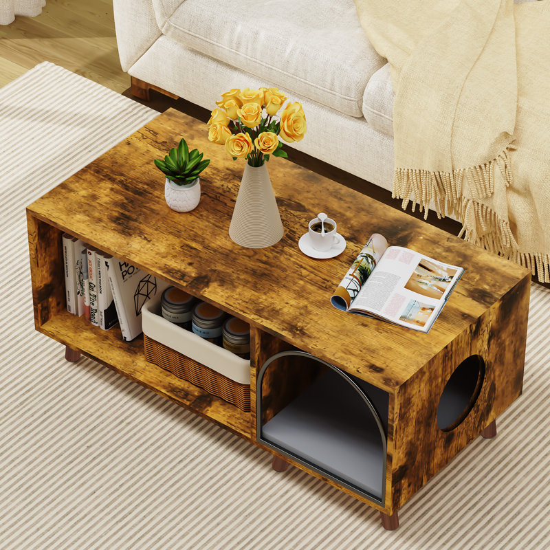 Gracinda Single Coffee Table, Black/Brown