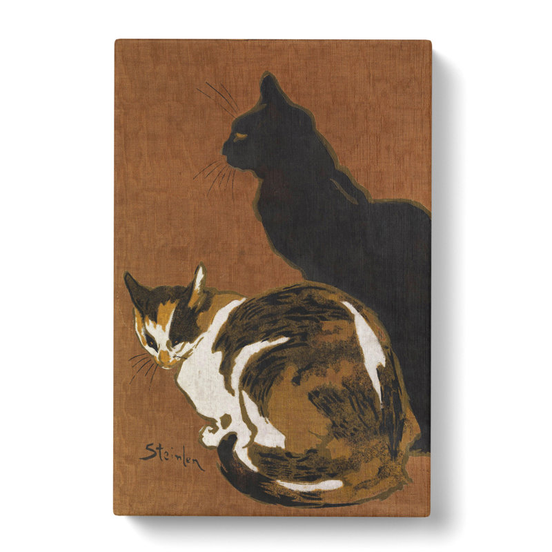 Two Cats by Theophile Steinlen - Wrapped Canvas Painting, 50cm H x 35cm W x 3cm D