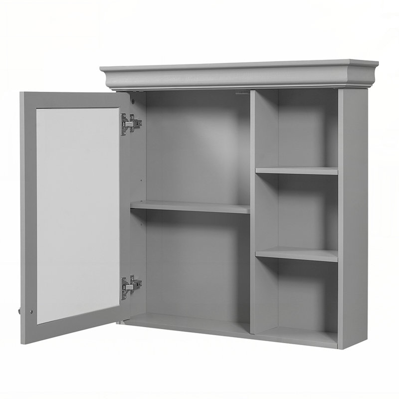 Armoire à pharmacie de salle de bain avec miroir, organisateur de rangement mural, armoire noire au-dessus de la toilette