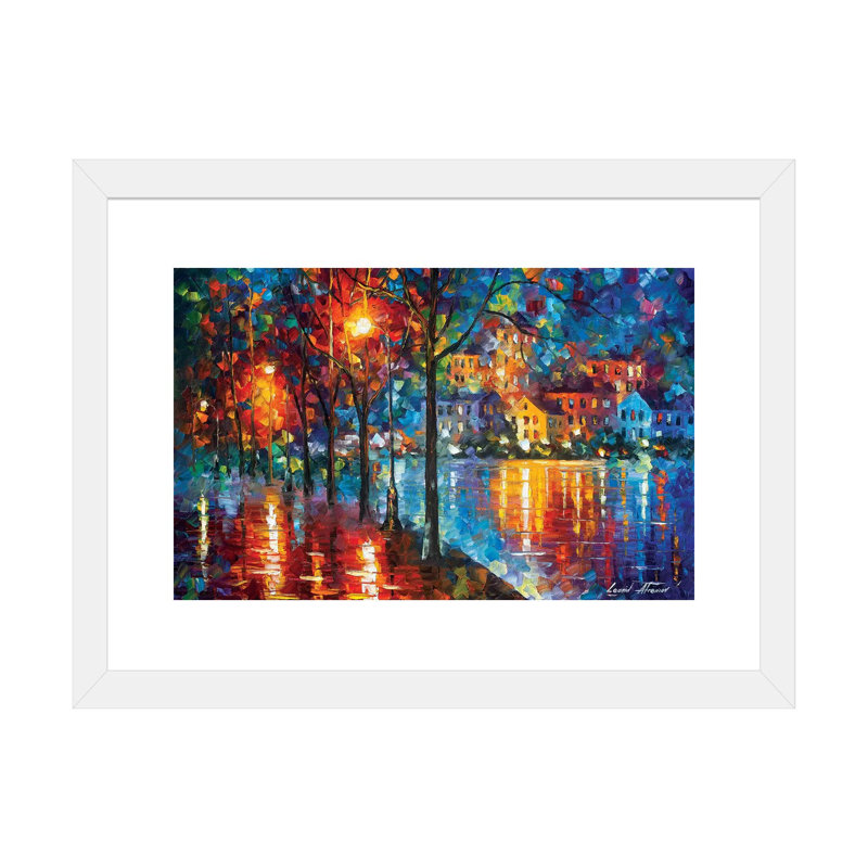 «Cold Emotion» par Leonid Afremov, reproduction d'art sur toile tendue, H 16 po x l 24 po x P 1 po, Papier encadré blanc