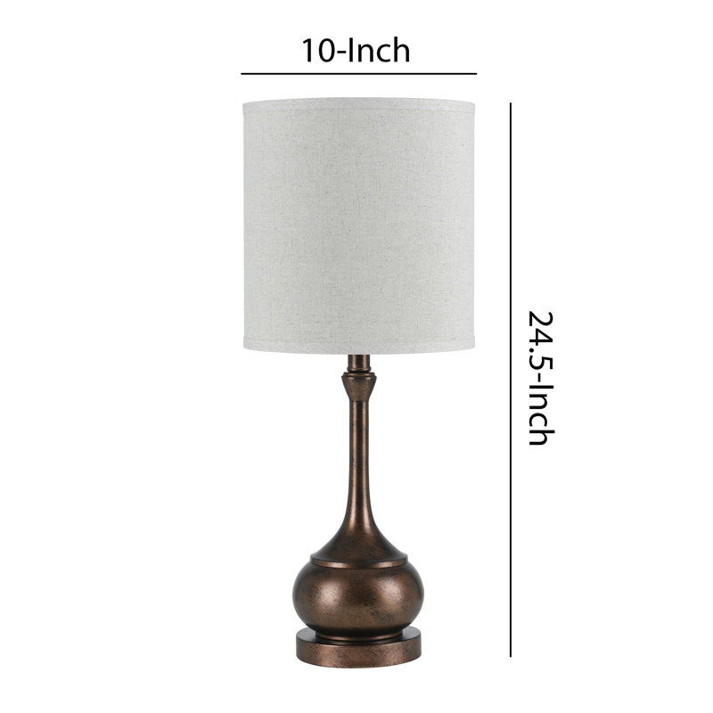 Izen 24.5" Table Lamp, Bronze, White