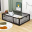 Lit plateforme en bois Hajer avec clôture et porte-657190977-657190988