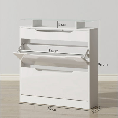 16 Pair Flip Down Shoe Storage