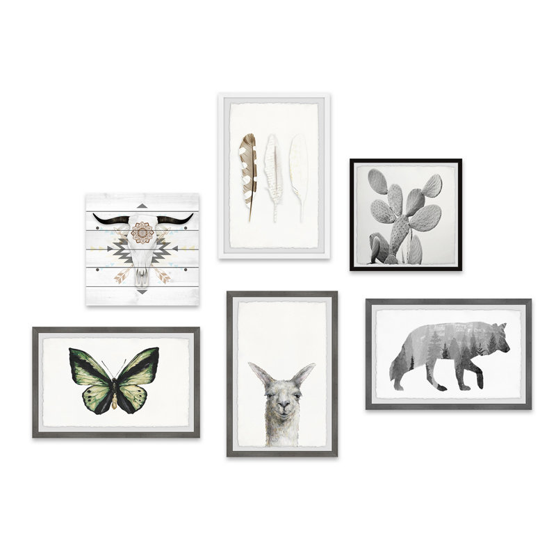 Liliany Butterflies et Boho Hexaptych