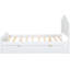 Full Size Wood Platform Bed With Headboard & Twin Trundle, White - No Box Spring, Long-Lasting Build Quality Long Lasting